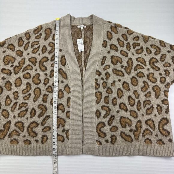 Maurices Leopard Print Cropped Open Cardigan Sweater 1X Tan Brown Soft Knit NWT - Picture 10 of 11